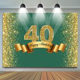 Grün Und Golden Bokeh Glücklich 40 Geburtstag Hintergrund